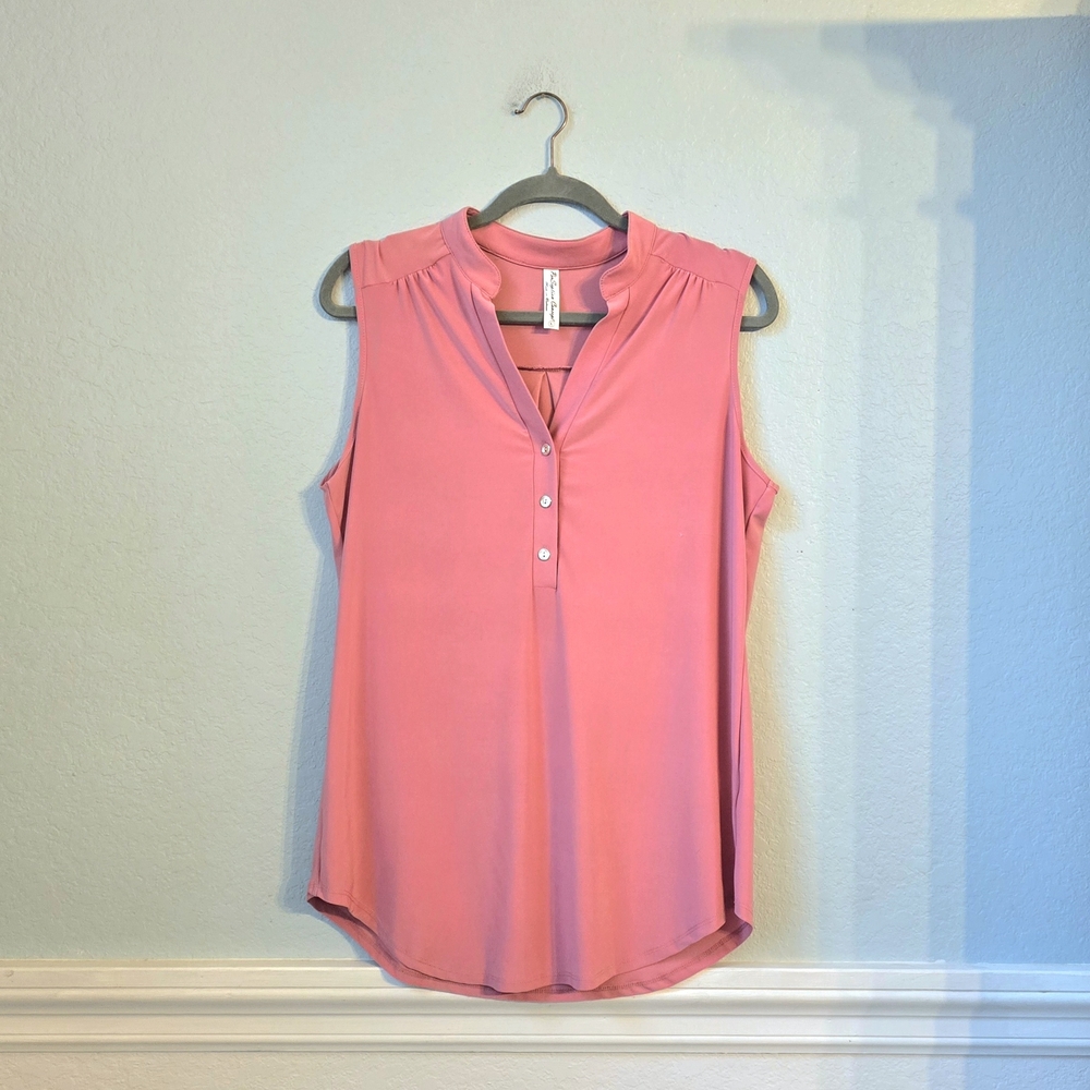 PerSeption Concept Sleeveless Blouse in Coral Pink
